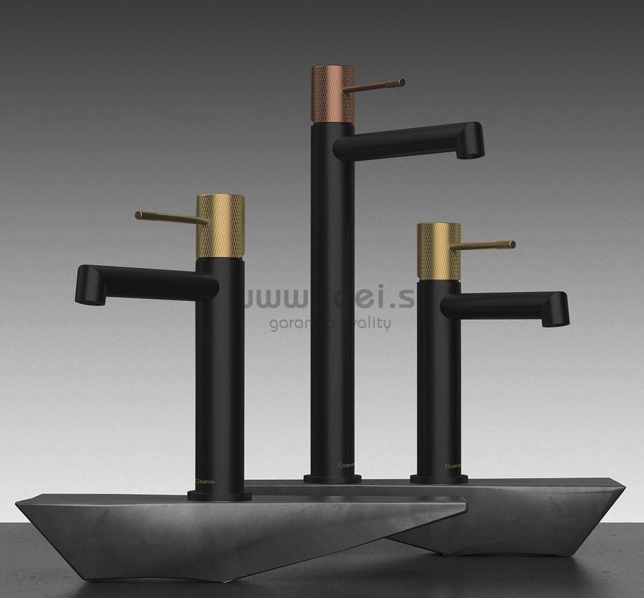 SOLARIS termostatická vaňová batéria čierna so zlatým