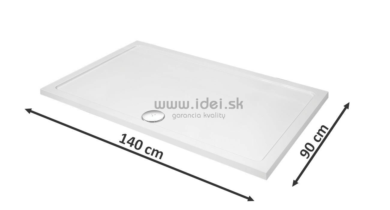 Aquatek SMC 140x90 cm sprchová vanička + nožičky