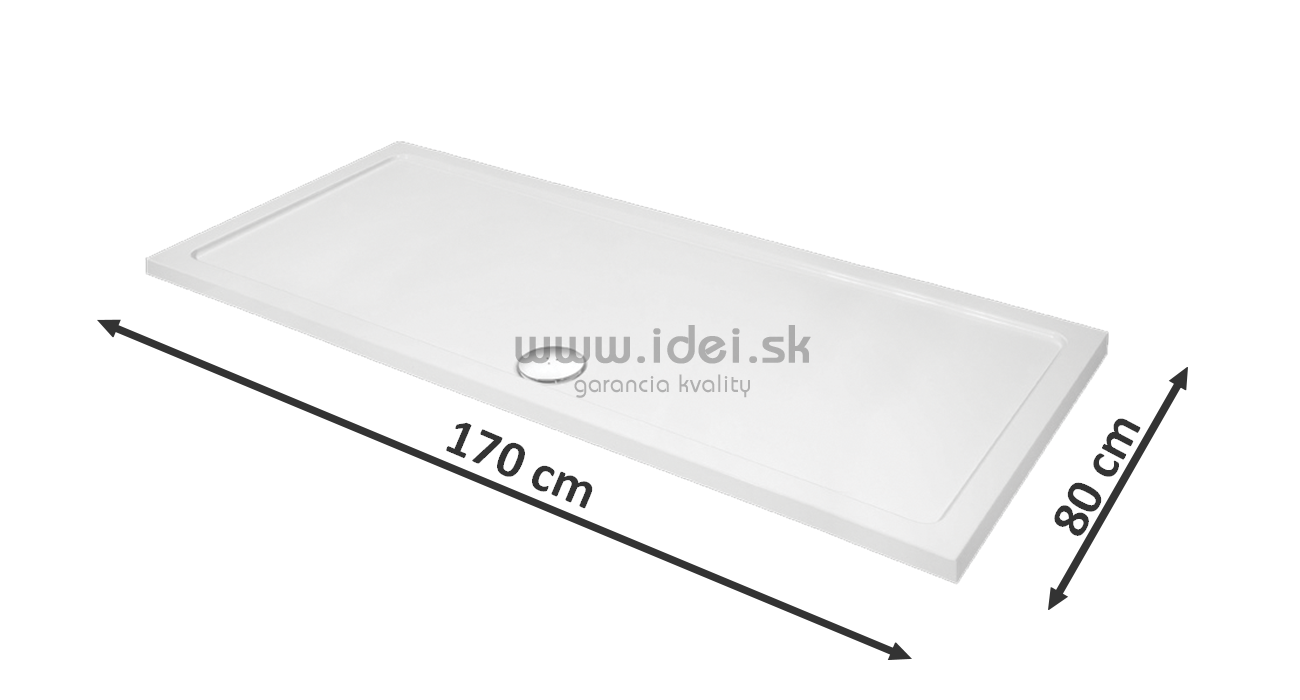 Aquatek SMC 170x80 cm sprchová vanička + nožičky + čelný panel