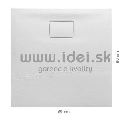 ACORA biela sprchová vanička z liateho mramoru 80x80 cm