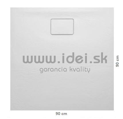 ACORA biela sprchová vanička z liateho mramoru 90x90 cm