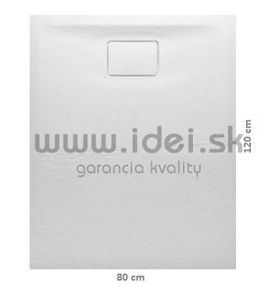 ACORA biela sprchová vanička z liateho mramoru 120x80 cm