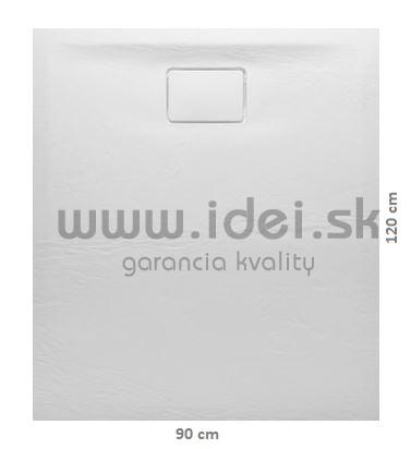 ACORA biela sprchová vanička z liateho mramoru 120x90 cm