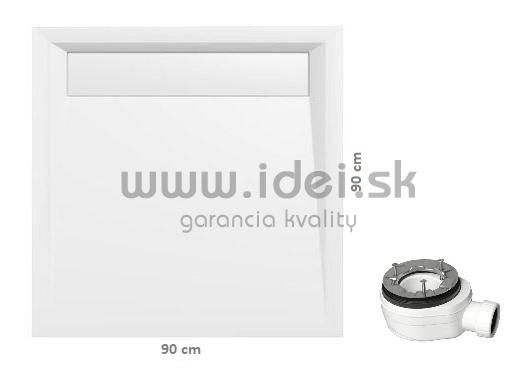 COVER sprchová vanička z liateho mramoru 90 x 90 cm + sifón
