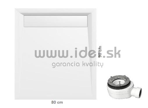 COVER sprchová vanička z liateho mramoru 90 x 80 cm + sifón