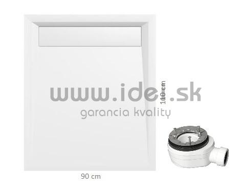 COVER sprchová vanička z liateho mramoru 110 x 90 cm + sifón