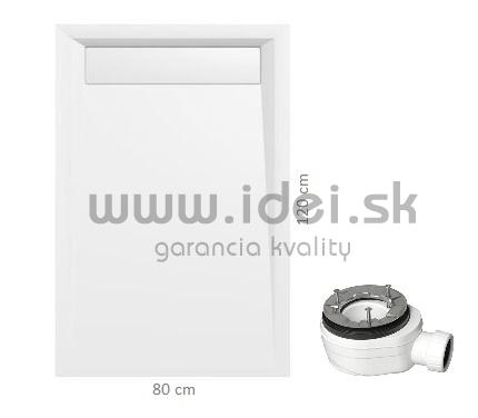 COVER sprchová vanička z liateho mramoru 120 x 80 cm + sifón