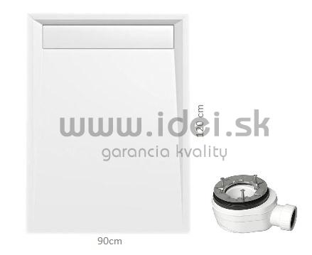 COVER sprchová vanička z liateho mramoru 120 x 90 cm + sifón