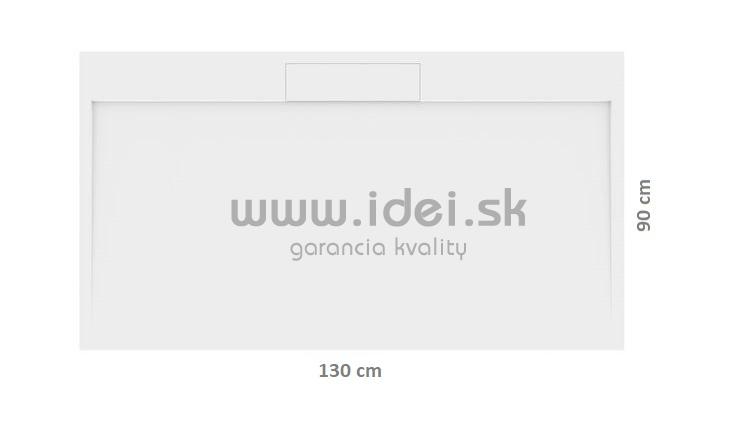 Biela sprchová vanička z liateho mramoru IRENA 130 x 90 cm