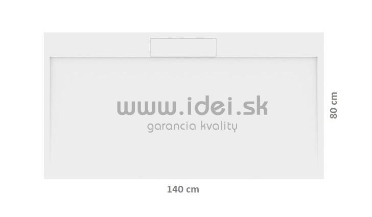 Biela sprchová vanička z liateho mramoru IRENA 140 x 80 cm