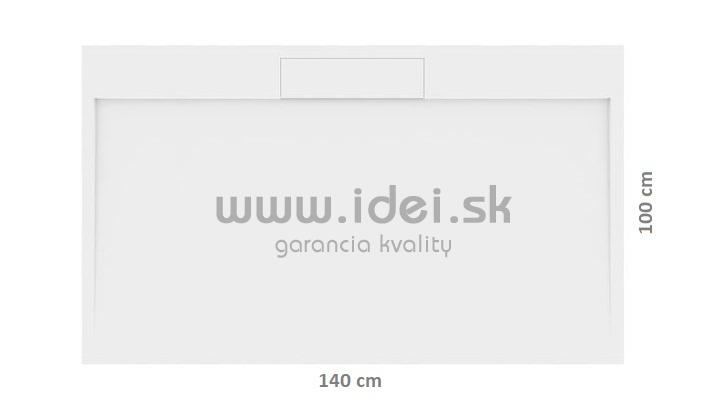 Biela sprchová vanička z liateho mramoru IRENA 140 x 100 cm