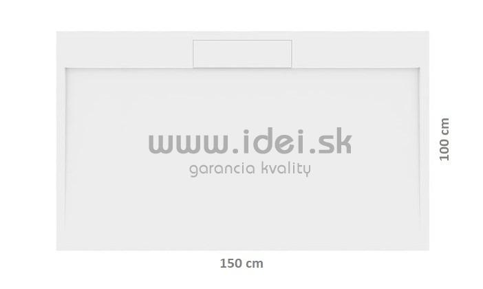 Biela sprchová vanička z liateho mramoru IRENA 150 x 100 cm