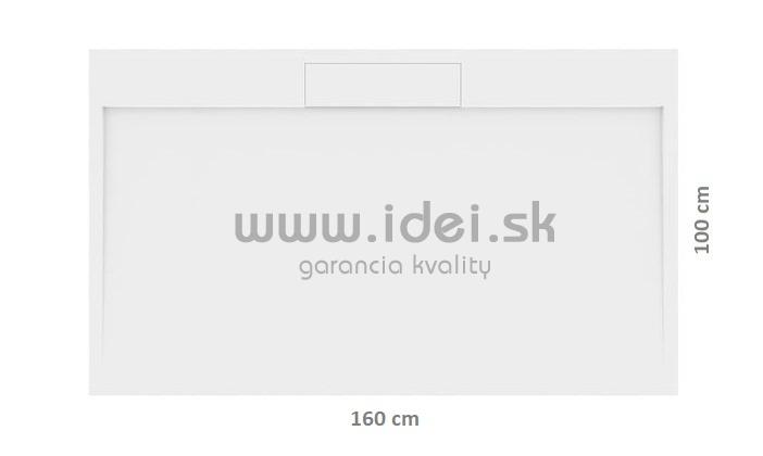Biela sprchová vanička z liateho mramoru IRENA 160 x 100 cm