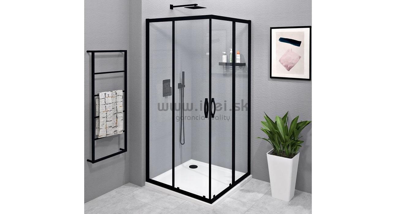 SIGMA SIMPLY BLACK čierny sprchový kút 90x90 cm