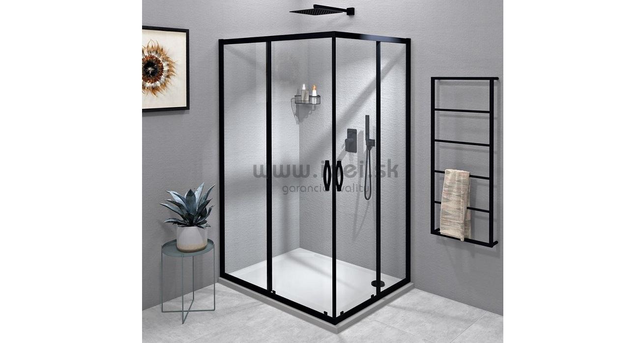 SIGMA SIMPLY BLACK čierny sprchový kút 100x90 cm