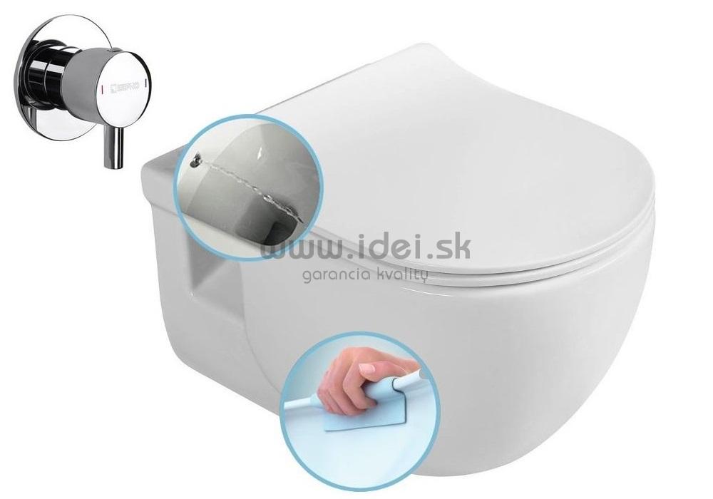 BRILLA závesné WC+bidet 2v1 Rimless so sedátkom a batériou