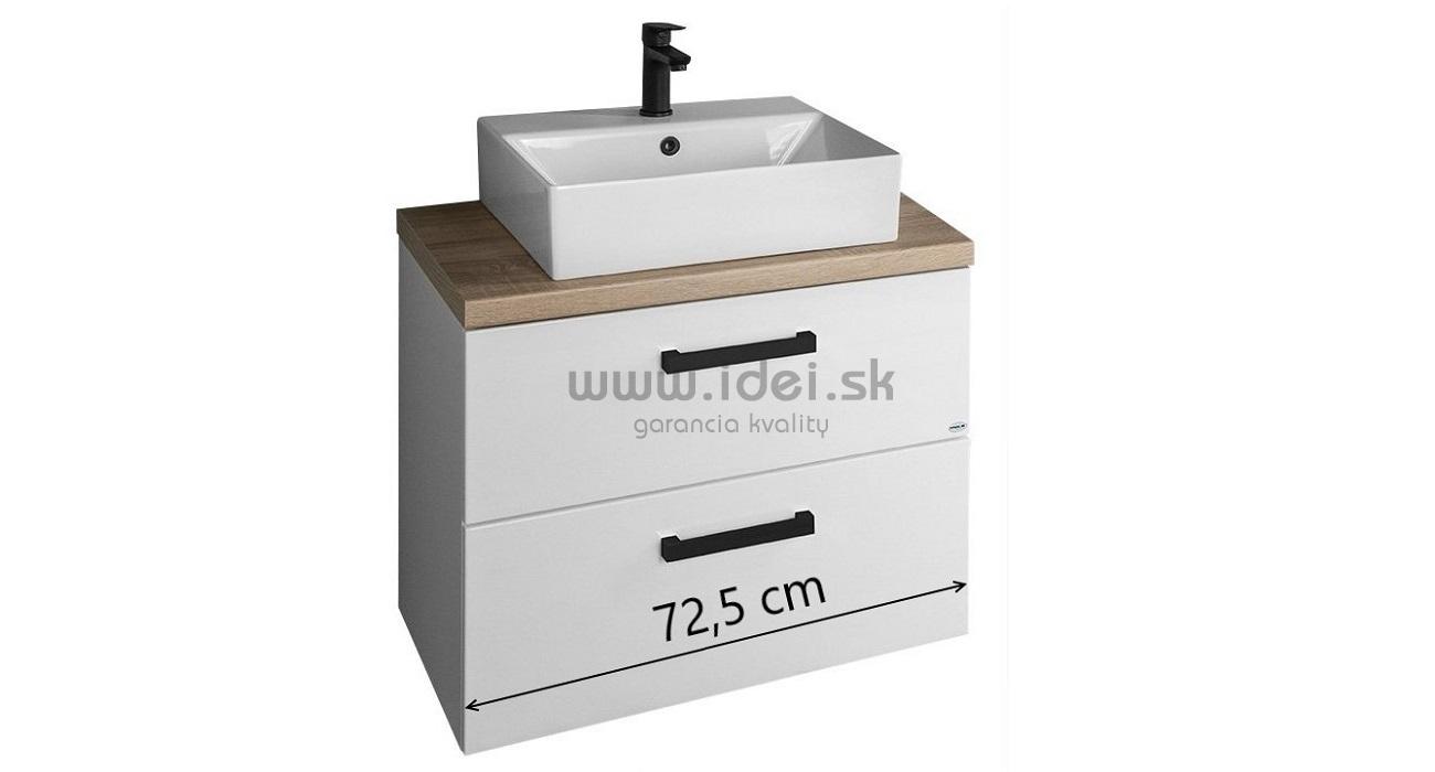 Kúpeľnová zostava s umývadlom 72,5 cm biela/dub platin