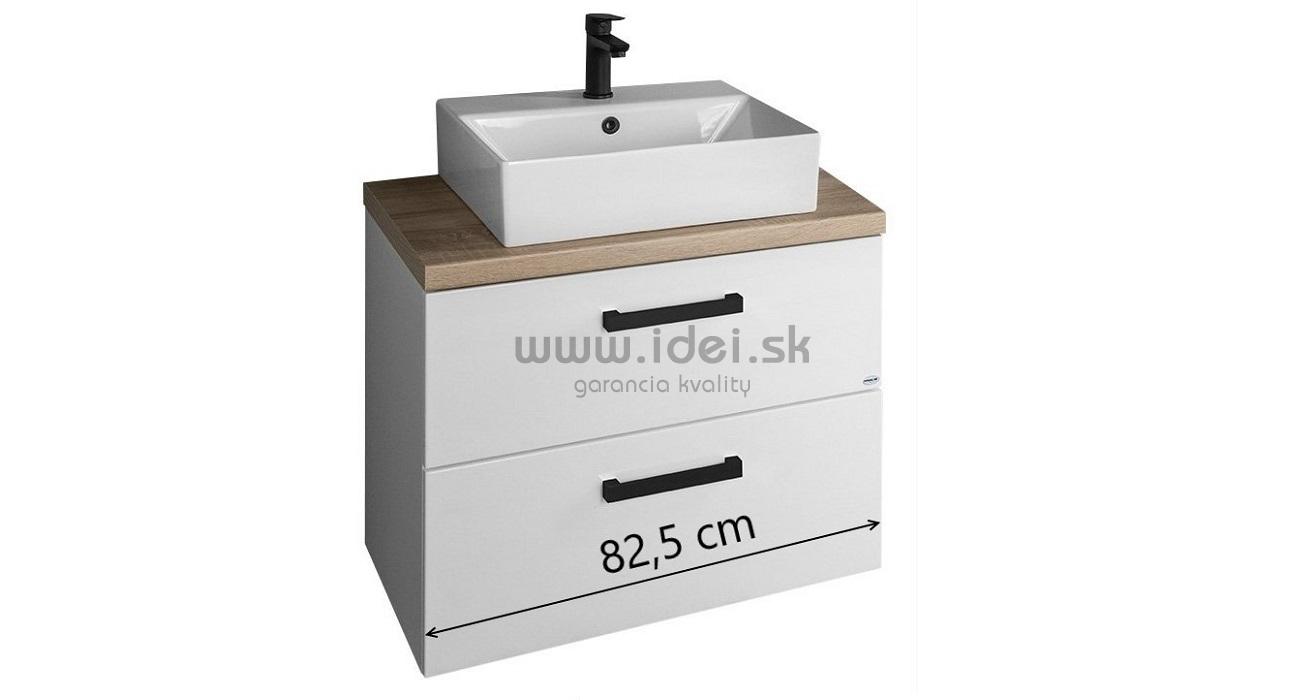 Kúpeľnová zostava s umývadlom 82,5 cm biela/dub platin