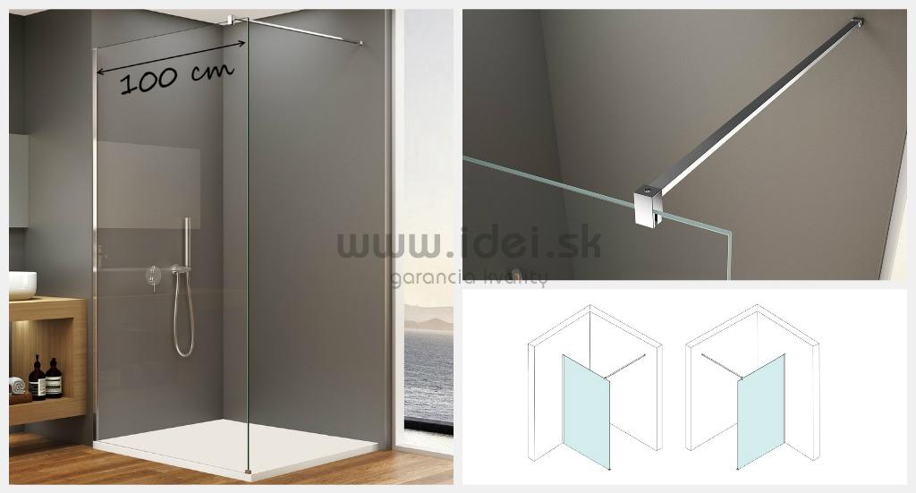 WALK-IN sprchová zástena s čírym sklom 100 cm SPITZA