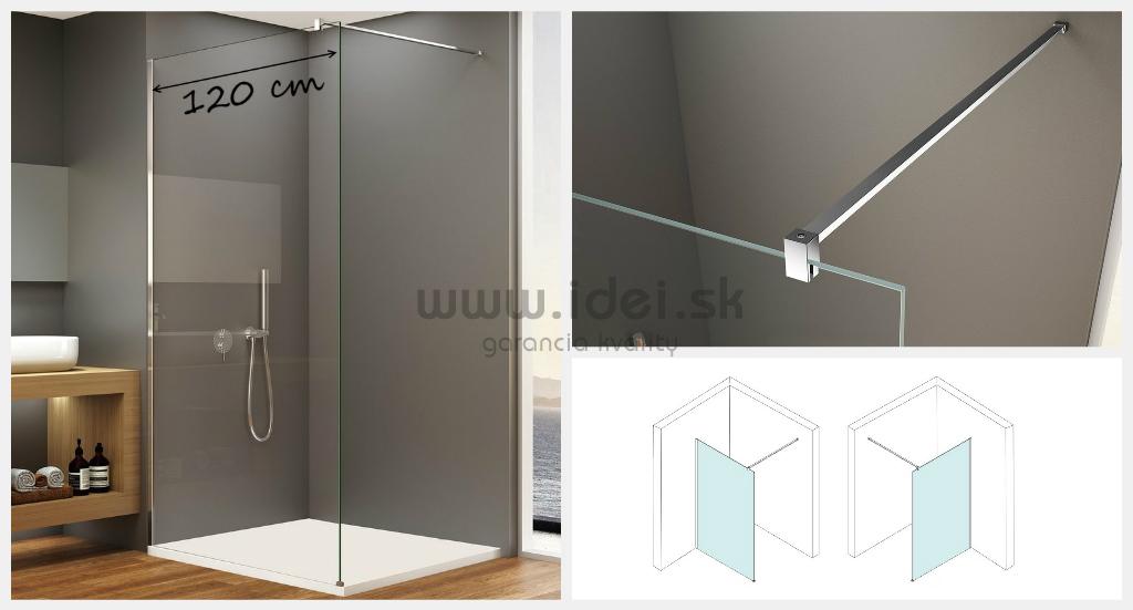 WALK-IN sprchová zástena s čírym sklom 120 cm SPITZA