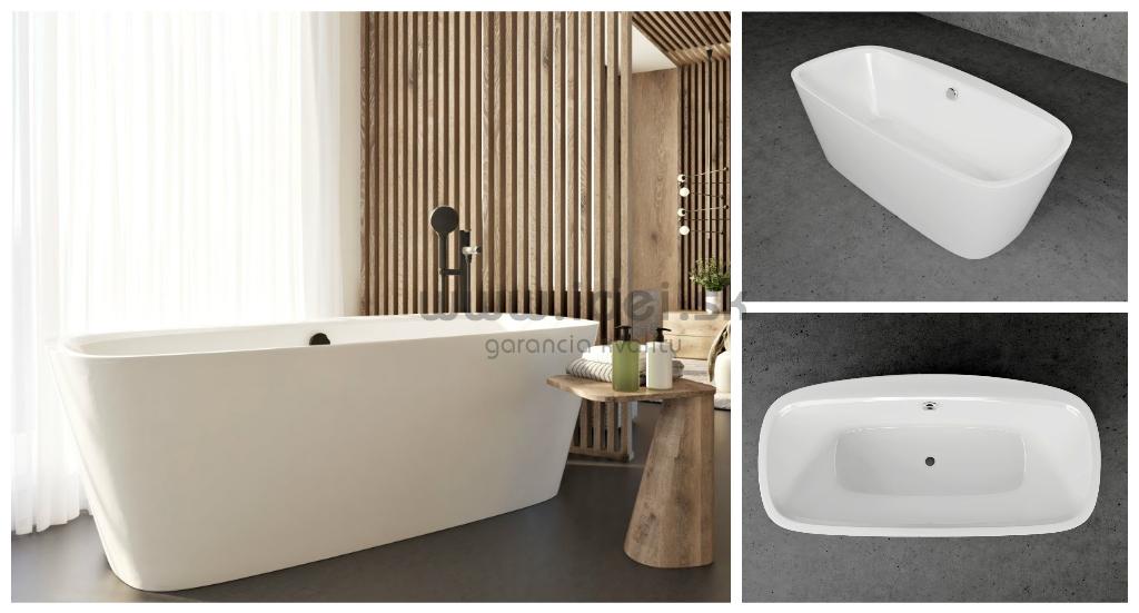 Santech TIME BEVEL voľnestojaca vaňa 180x86 cm bez sifónu