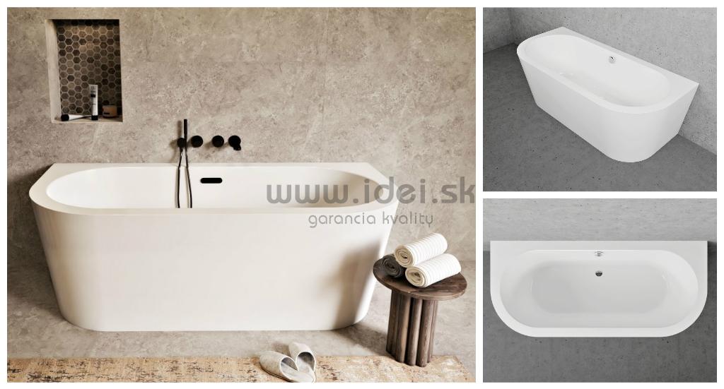 Santech TIME TOP vaňa ku stene 180x80 cm so sifónom