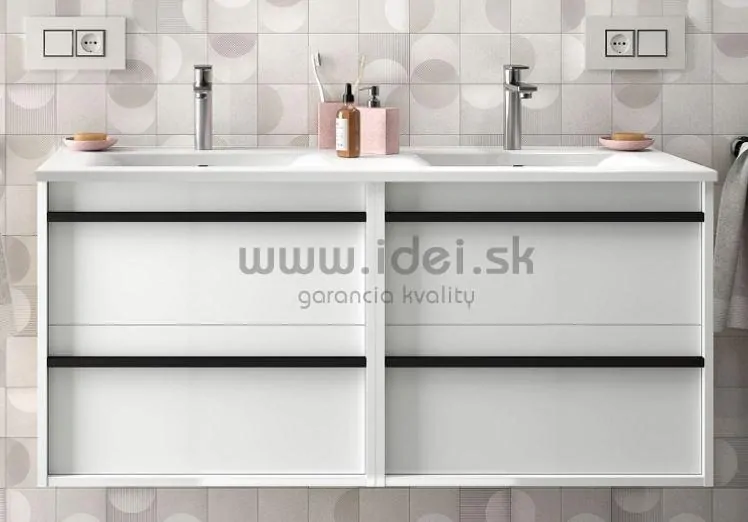 Salgar kúpeľňová skrinka s dvojumývadlom 120 cm biela matná