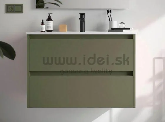 Salgar NOJA kúpeľňová skrinka s umývadlom 80 cm zelená