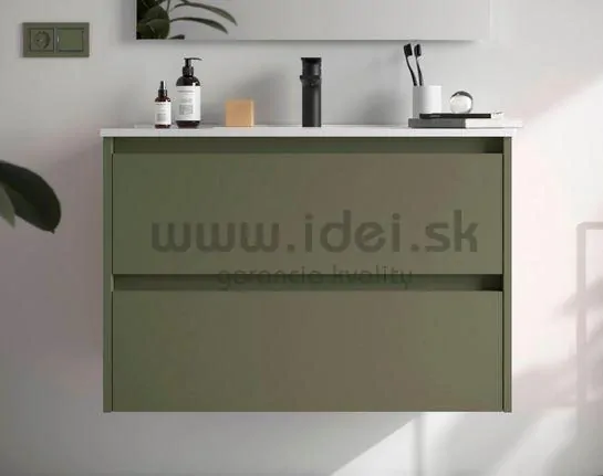 Salgar NOJA kúpeľňová skrinka s umývadlom 90 cm zelená