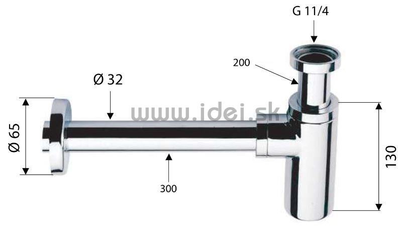Čierny matný umývadlový sifón