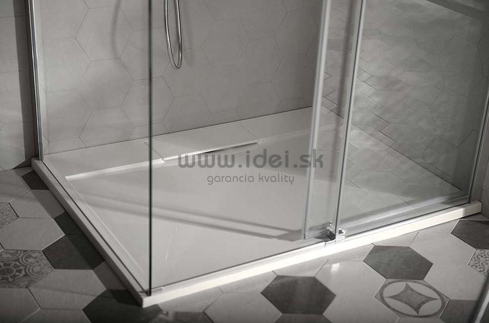 Biela sprchová vanička z liateho mramoru IRENA 120 x 100 cm