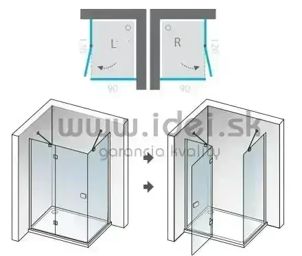 Aquatek SMART R33 obdĺžnikový sprchový kút 120x90 cm
