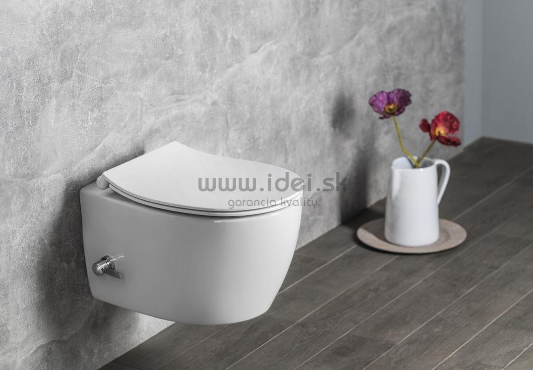 SENTIMENTI závesné WC+bidet 2v1  Rimless so sedátkom a ventilom