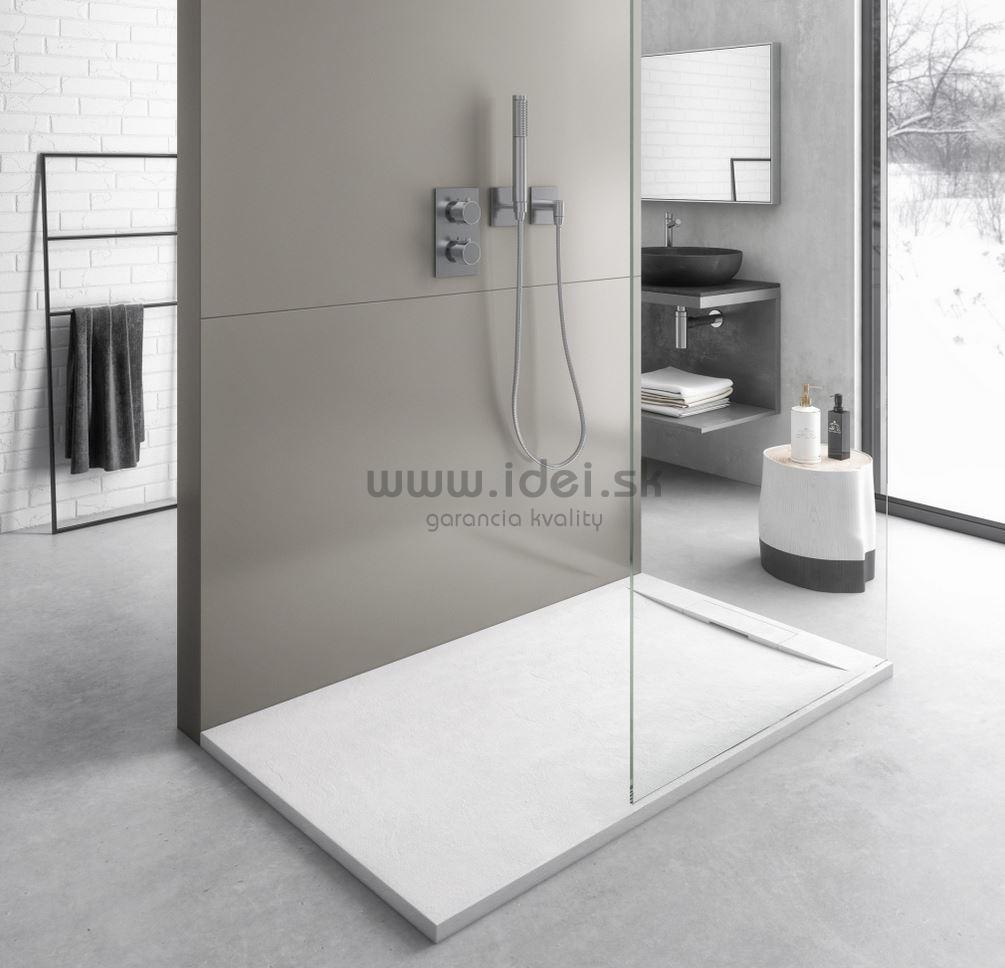 Aquatek RIVER biela sprchová vanička z liateho mramoru 120x80 cm