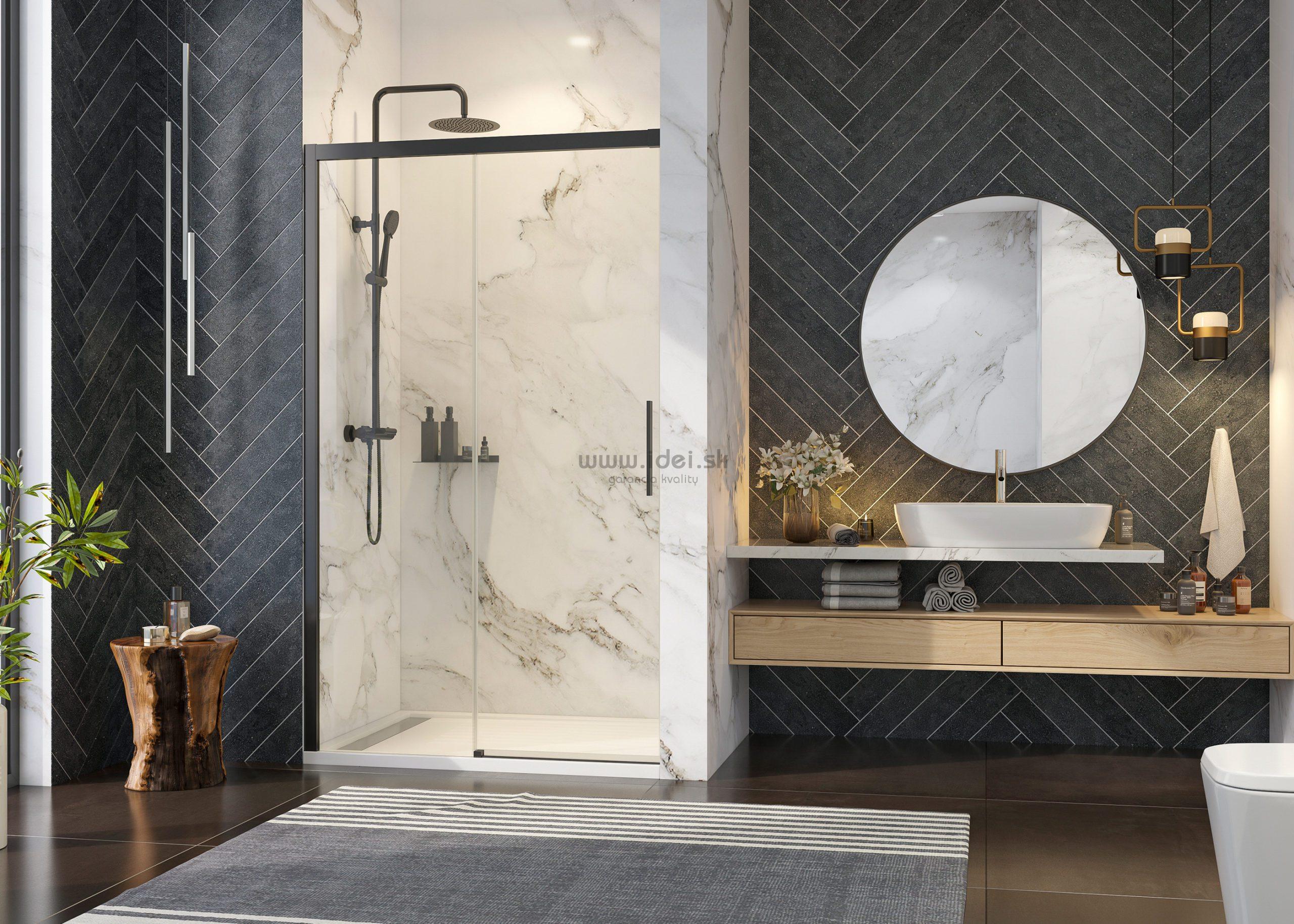 Sprchové dvere Aquatek WELLNESS BLACK B2 120 cm