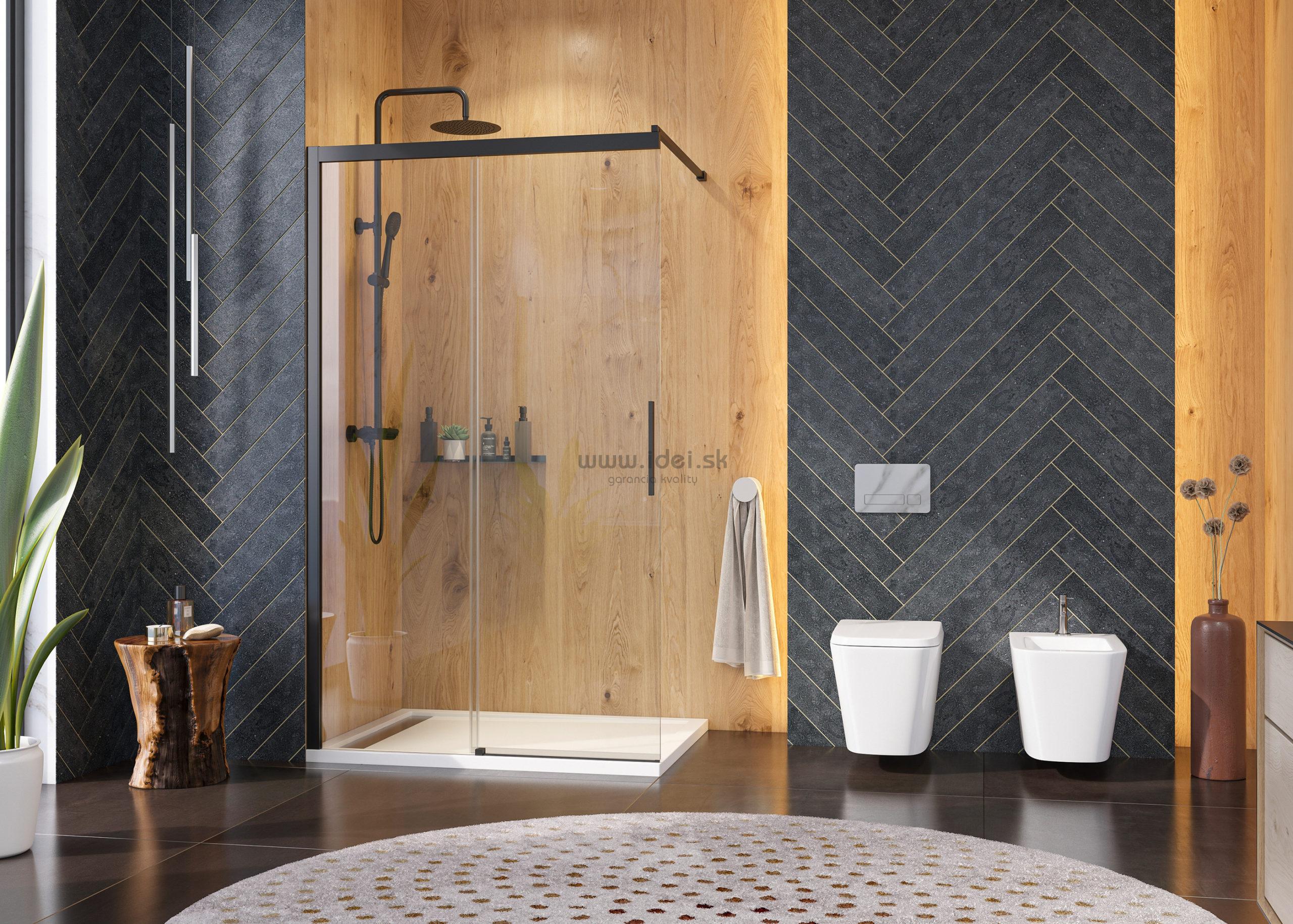 Aquatek WELLNESS BLACK K2 posuvná sprchová zástena 100-140 cm