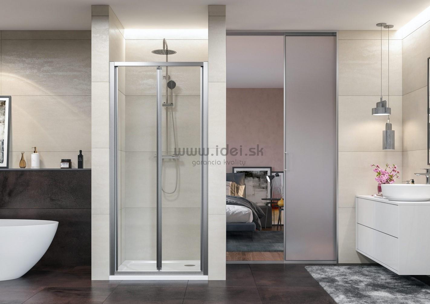 Aquatek DYNAMIC B6 zalamovacie sprchové dvere 90 cm grapé sklo 