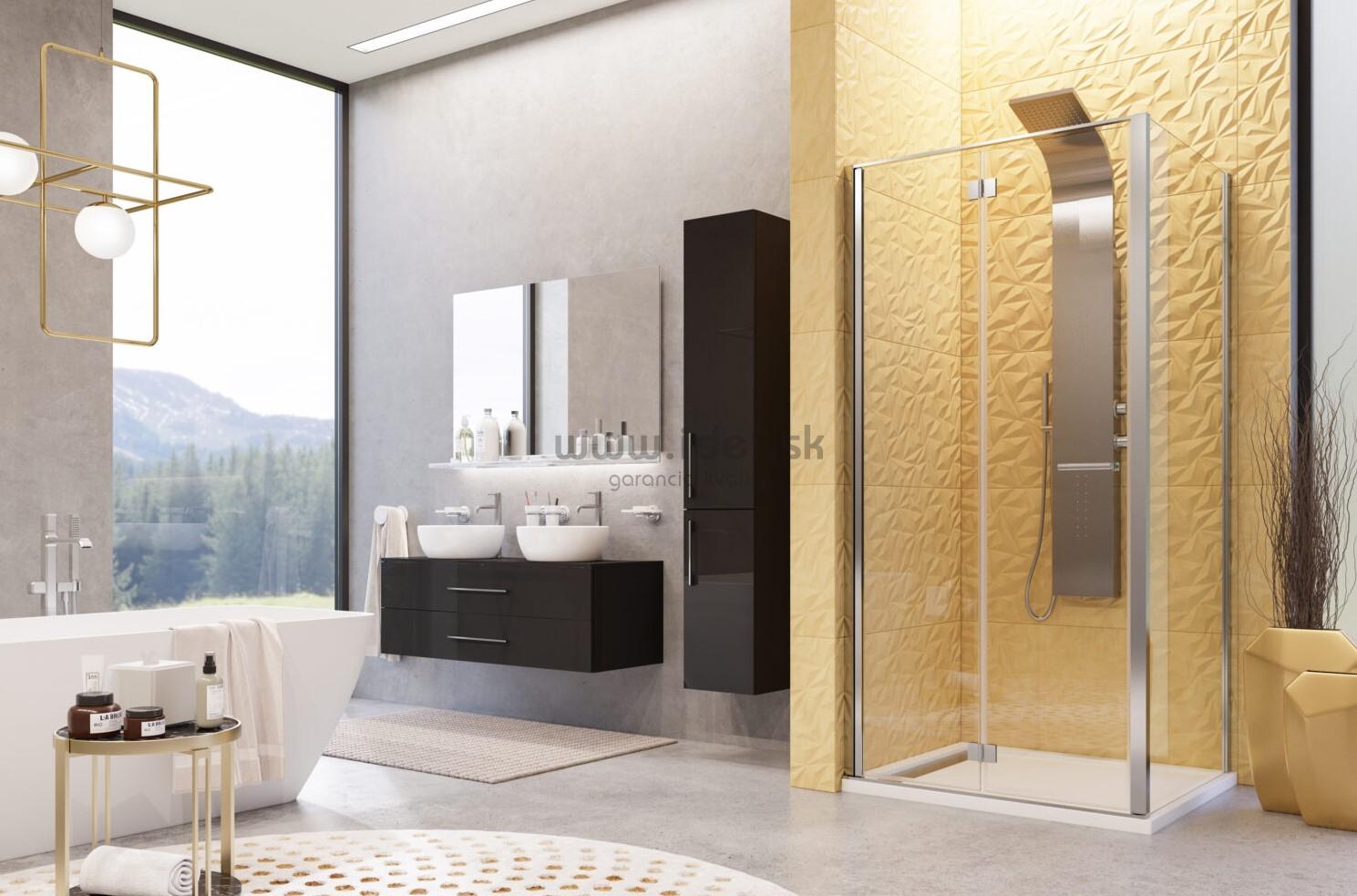 Aquatek YES B8+F1 zalamovací sprchový kút 80x90 cm číre sklo