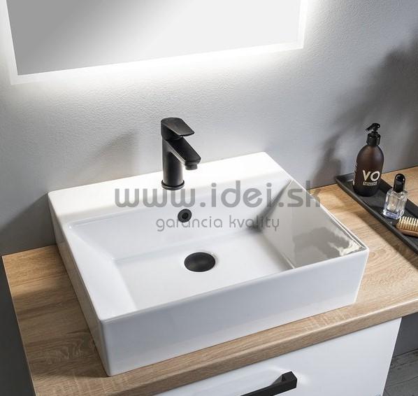 Čierna umývadlová batéria LOTTA so sifónom a príslušenstvom 