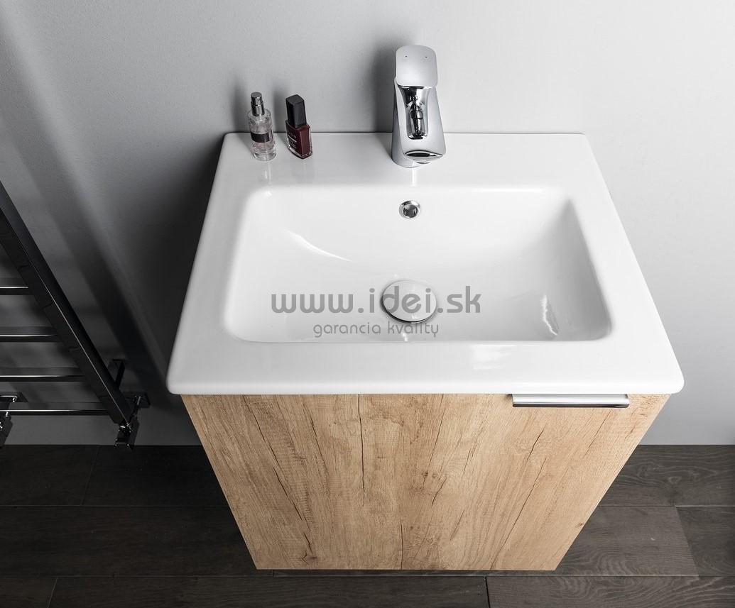 Zostava 2 skrinka s umývadlom a okrúhlym zrkadlom 60 cm