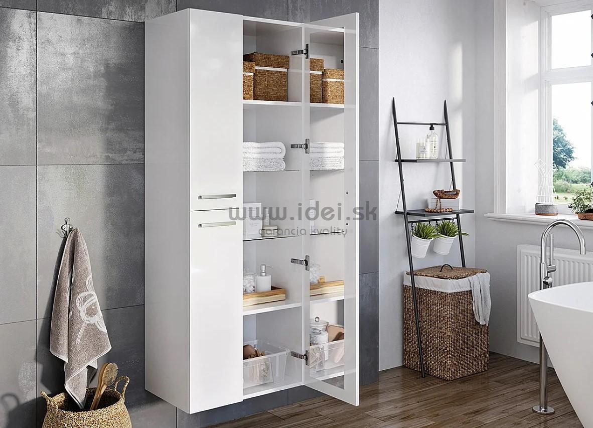 LAURITA biela vysoká skrinka 