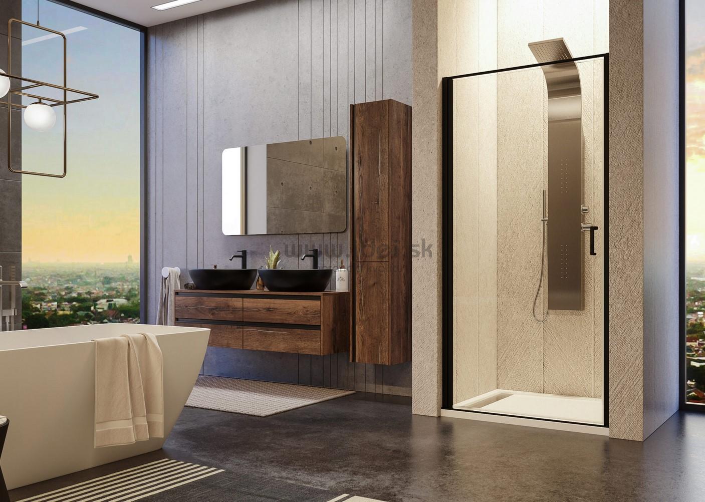 Aquatek YES čierne sprchové dvere B1 BLACK 95 cm