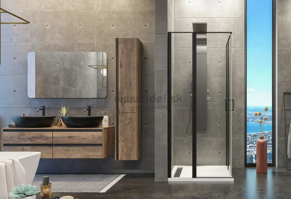 Aquatek YES BLACK A4 čierny sprchový kút 90x90 cm