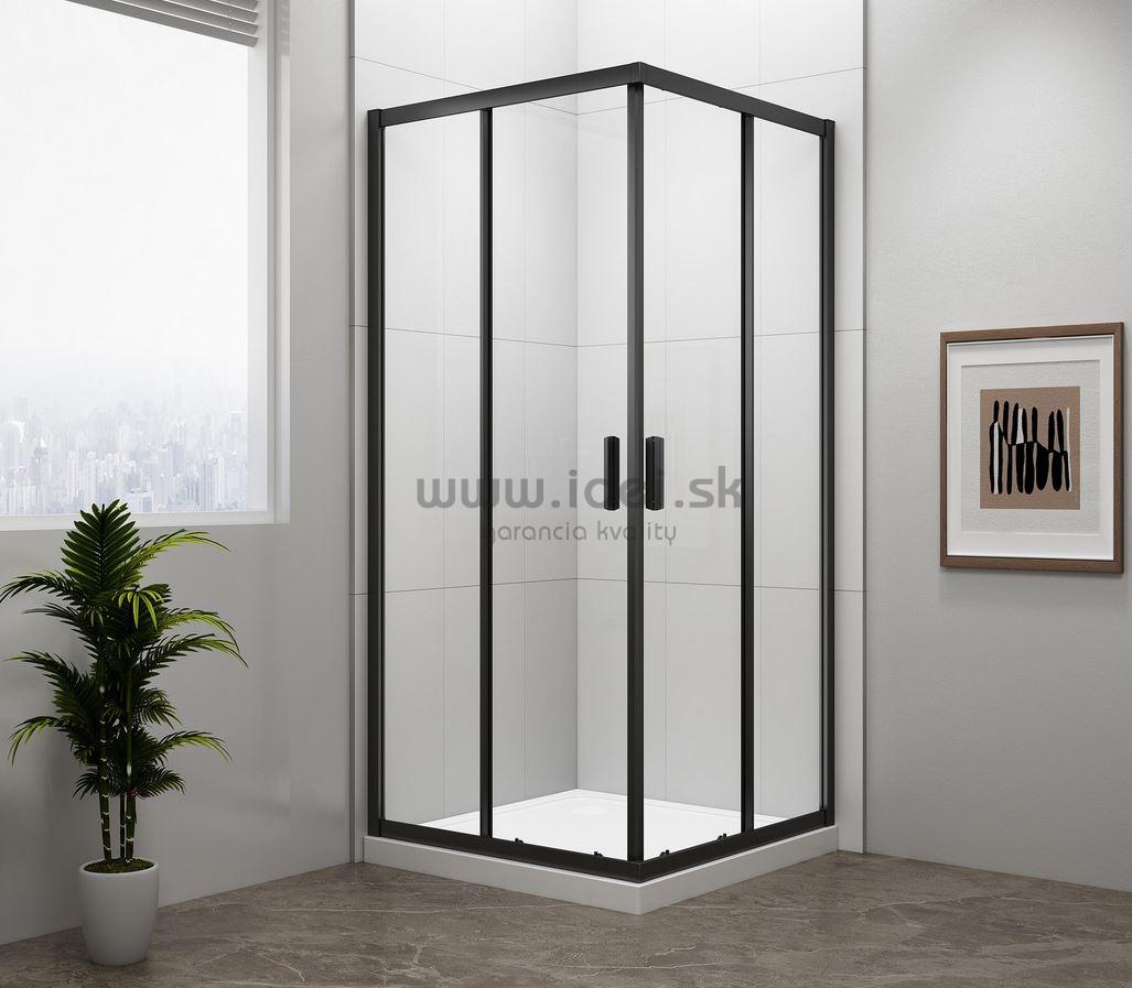 Polysan EASY BLACK štvorcový sprchový kút 80/90 cm čierny