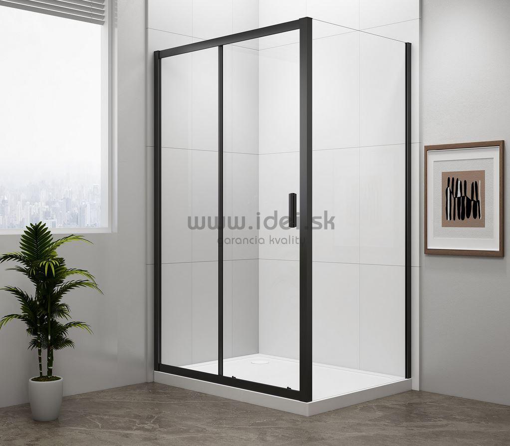 Polysan EASY BLACK obdĺžnikový sprchový kút 150x70 cm čierny