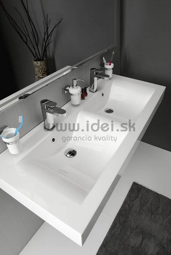 Dvojumývadlo z liateho mramoru 120 cm závesné