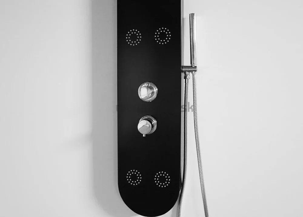 Aquatek matný čierny hydromasážny sprchový panel
