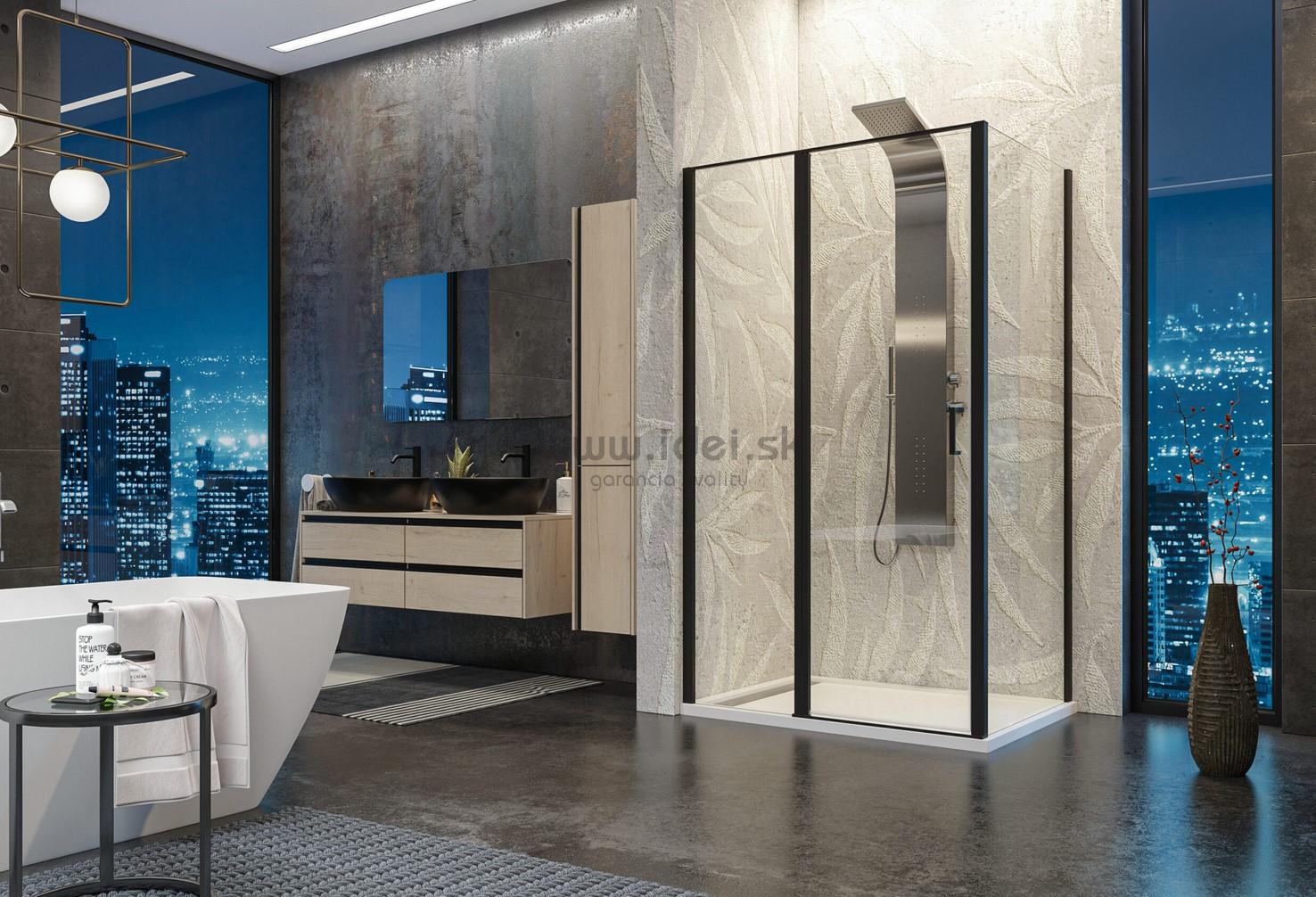 Aquatek YES BLACK B5+F1 čierny sprchový kút 90x70 cm