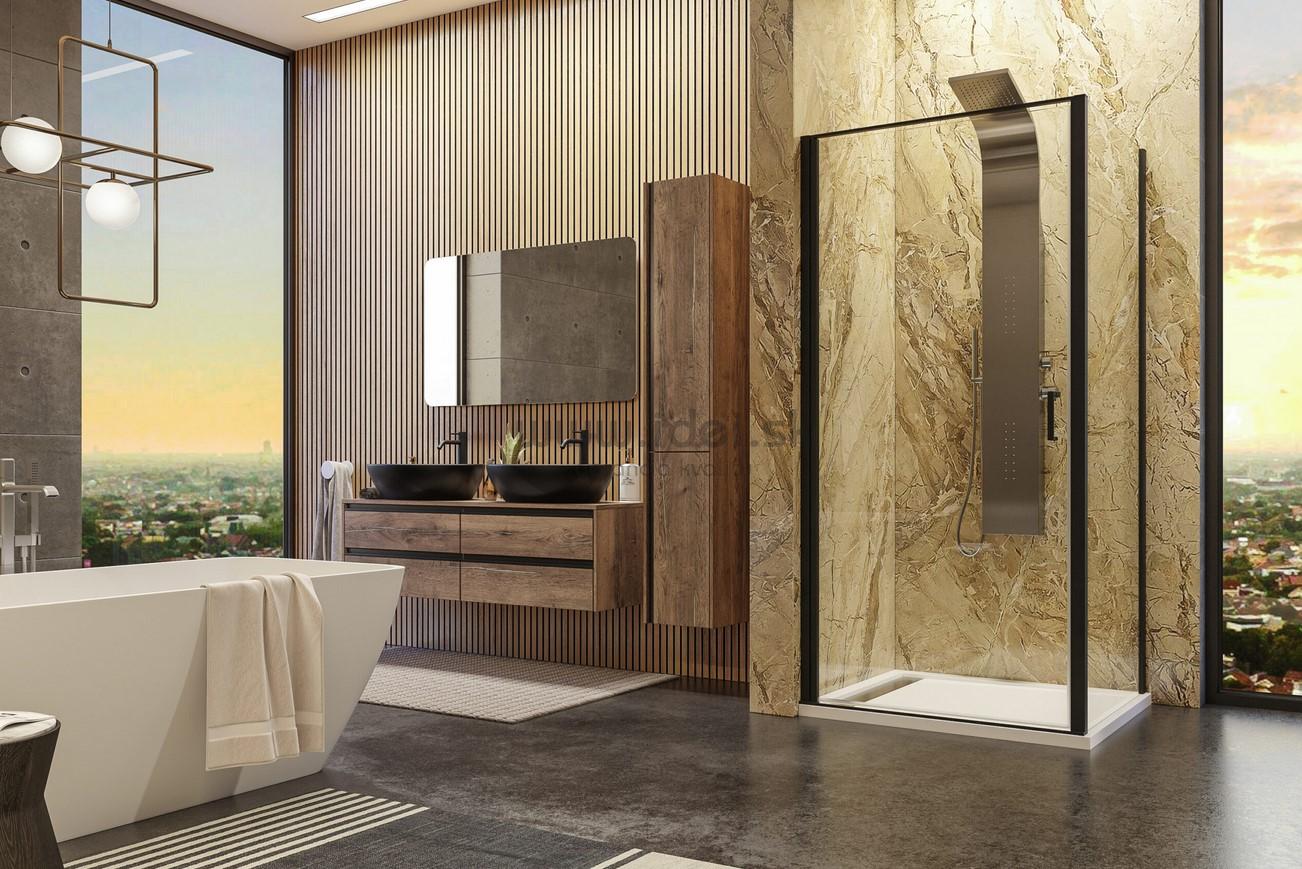 Aquatek YES BLACK B1+F1 čierny sprchový kút 90x80 cm