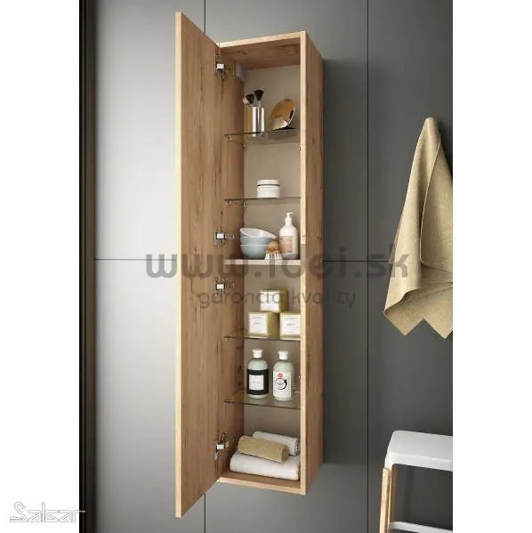 Salgar vysoká kúpeľňová skrinka africa oak